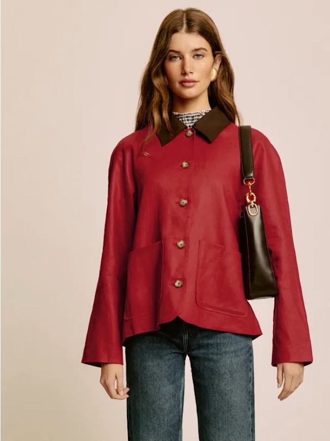 Nwt Reformation Lila Linen Jacket Sun-Dried Tomato Xxs